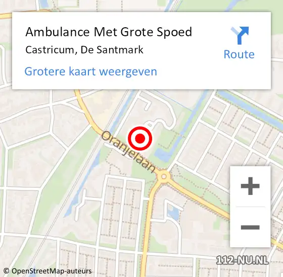 Locatie op kaart van de 112 melding: Ambulance Met Grote Spoed Naar Castricum, De Santmark op 18 maart 2018 13:02