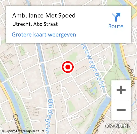 Locatie op kaart van de 112 melding: Ambulance Met Spoed Naar Utrecht, Abc Straat op 18 maart 2018 22:31