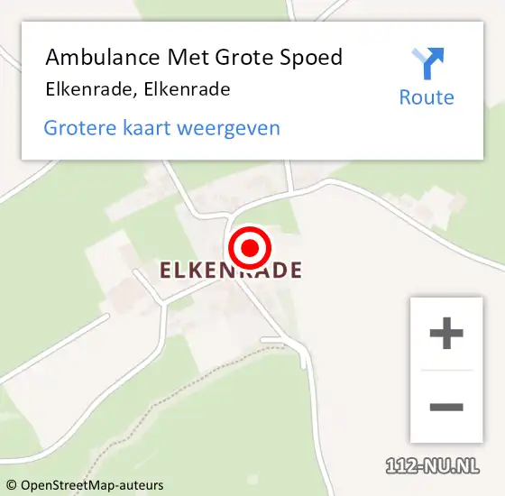Locatie op kaart van de 112 melding: Ambulance Met Grote Spoed Naar Elkenrade, Elkenrade op 19 februari 2014 14:40