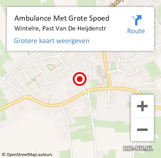 Locatie op kaart van de 112 melding: Ambulance Met Grote Spoed Naar Wintelre, Past Van De Heijdenstr op 19 maart 2018 11:06