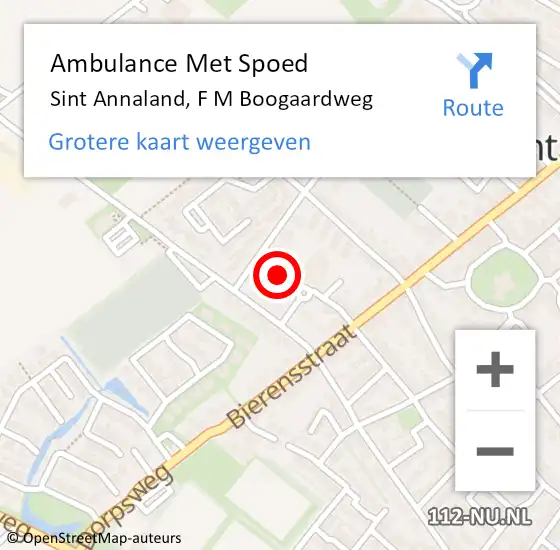 Locatie op kaart van de 112 melding: Ambulance Met Spoed Naar Sint Annaland, F M Boogaardweg op 19 maart 2018 14:31