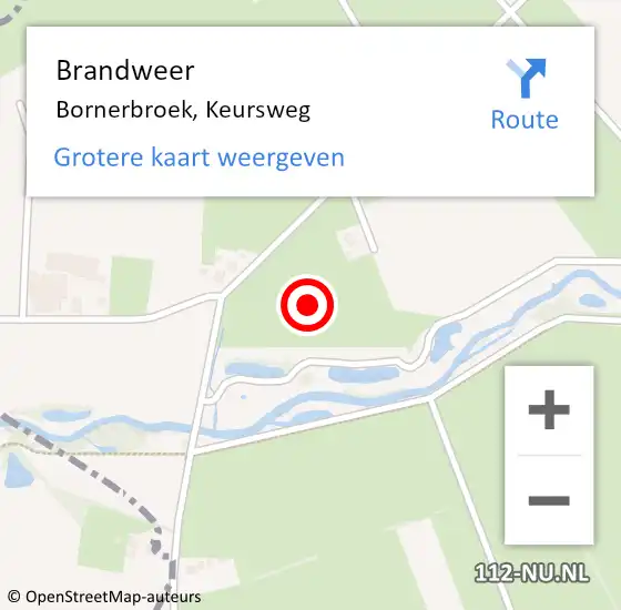 Locatie op kaart van de 112 melding: Brandweer Bornerbroek, Keursweg op 19 maart 2018 15:14