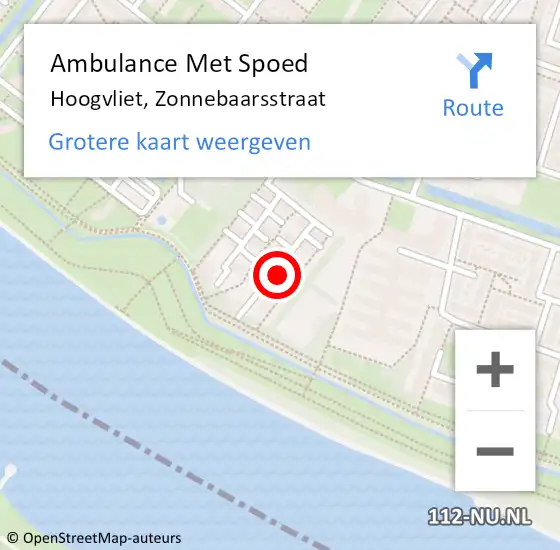 Locatie op kaart van de 112 melding: Ambulance Met Spoed Naar Hoogvliet, Zonnebaarsstraat op 19 maart 2018 15:42