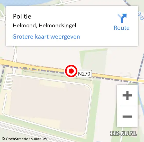 Locatie op kaart van de 112 melding: Politie Helmond, Helmondsingel op 19 maart 2018 16:24