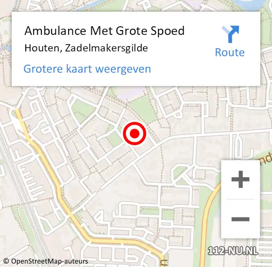 Locatie op kaart van de 112 melding: Ambulance Met Grote Spoed Naar Houten, Zadelmakersgilde op 19 maart 2018 20:38