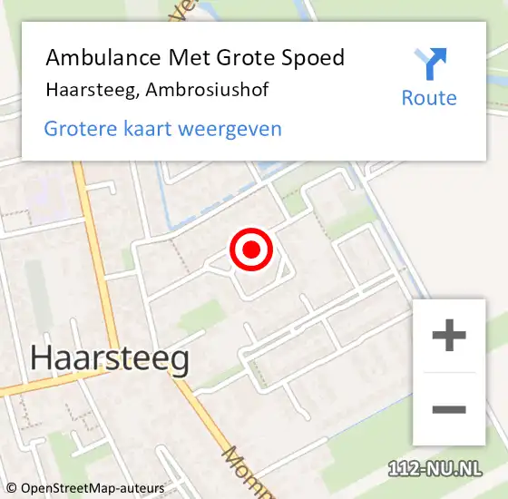 Locatie op kaart van de 112 melding: Ambulance Met Grote Spoed Naar Haarsteeg, Ambrosiushof op 19 maart 2018 22:32
