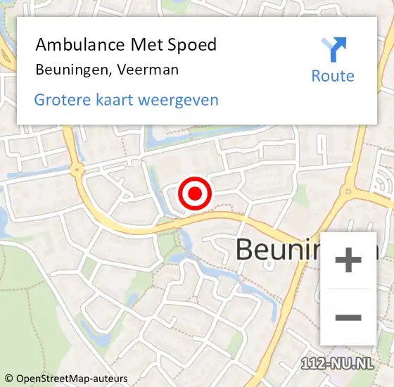 Locatie op kaart van de 112 melding: Ambulance Met Spoed Naar Beuningen, Veerman op 20 maart 2018 03:04