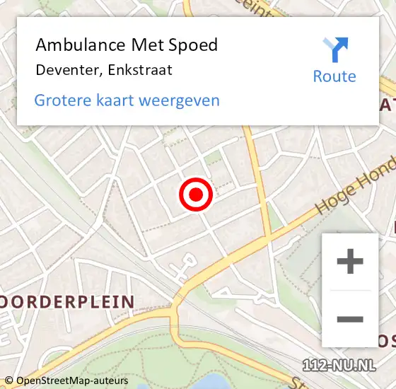 Locatie op kaart van de 112 melding: Ambulance Met Spoed Naar Deventer, Enkstraat op 20 maart 2018 06:23