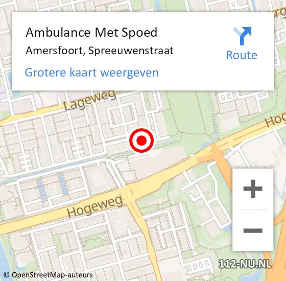 Locatie op kaart van de 112 melding: Ambulance Met Spoed Naar Amersfoort, Spreeuwenstraat op 20 maart 2018 10:16