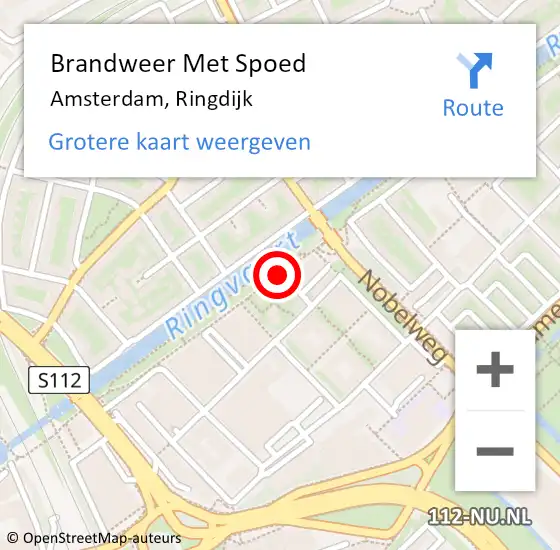 Locatie op kaart van de 112 melding: Brandweer Met Spoed Naar Amsterdam, Ringdijk op 20 maart 2018 10:39
