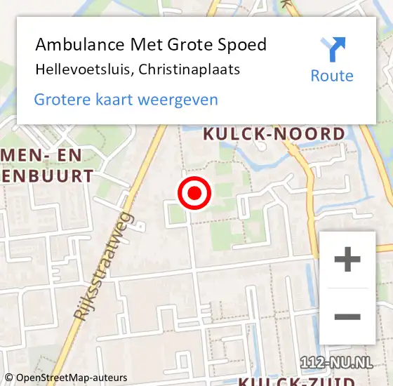Locatie op kaart van de 112 melding: Ambulance Met Grote Spoed Naar Hellevoetsluis, Christinaplaats op 20 maart 2018 12:08