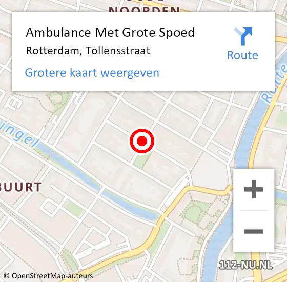 Locatie op kaart van de 112 melding: Ambulance Met Grote Spoed Naar Rotterdam, Erasmusstraat op 20 maart 2018 14:48