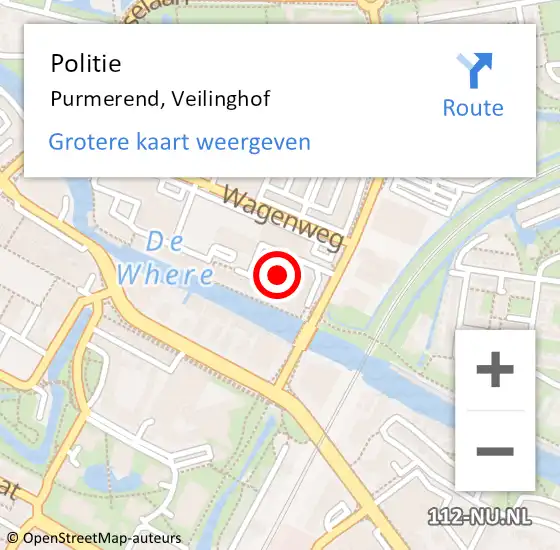 Locatie op kaart van de 112 melding: Politie Purmerend, Veilinghof op 20 maart 2018 15:37