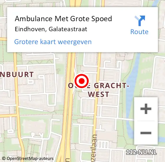 Locatie op kaart van de 112 melding: Ambulance Met Grote Spoed Naar Eindhoven, Galateastraat op 20 maart 2018 16:31