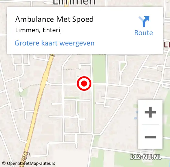 Locatie op kaart van de 112 melding: Ambulance Met Spoed Naar Limmen, Enterij op 20 maart 2018 18:14