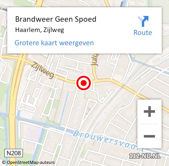 Locatie op kaart van de 112 melding: Brandweer Geen Spoed Naar Haarlem, Zijlweg op 20 maart 2018 18:30