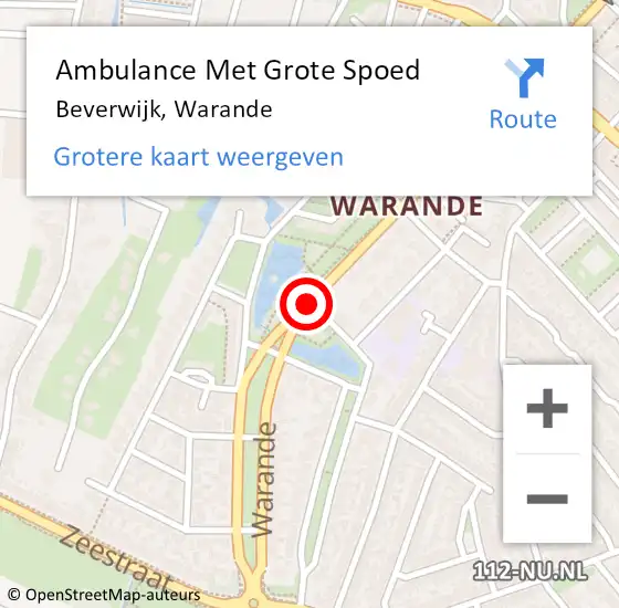 Locatie op kaart van de 112 melding: Ambulance Met Grote Spoed Naar Beverwijk, Warande op 20 maart 2018 20:18
