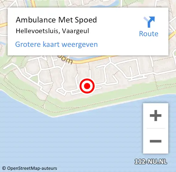 Locatie op kaart van de 112 melding: Ambulance Met Spoed Naar Hellevoetsluis, Vaargeul op 20 maart 2018 22:07