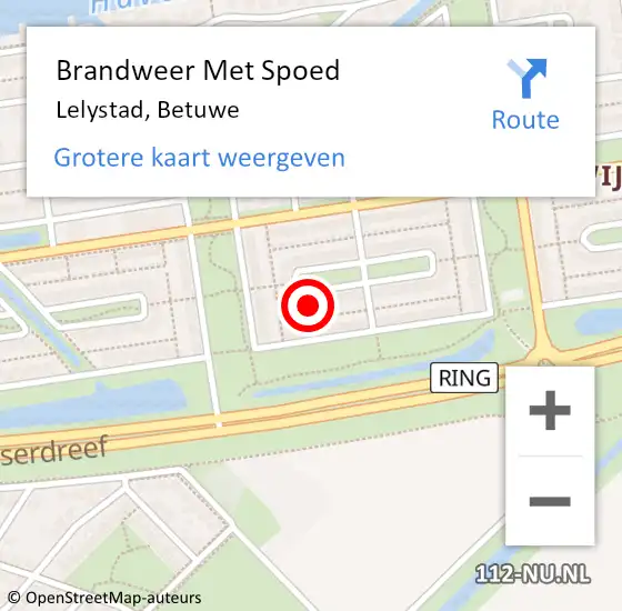 Locatie op kaart van de 112 melding: Brandweer Met Spoed Naar Lelystad, Betuwe op 20 maart 2018 22:25