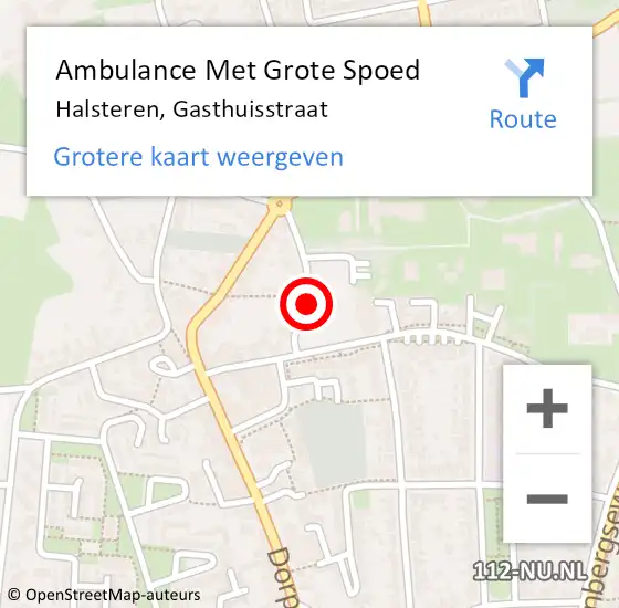 Locatie op kaart van de 112 melding: Ambulance Met Grote Spoed Naar Halsteren, Gasthuisstraat op 21 maart 2018 06:50
