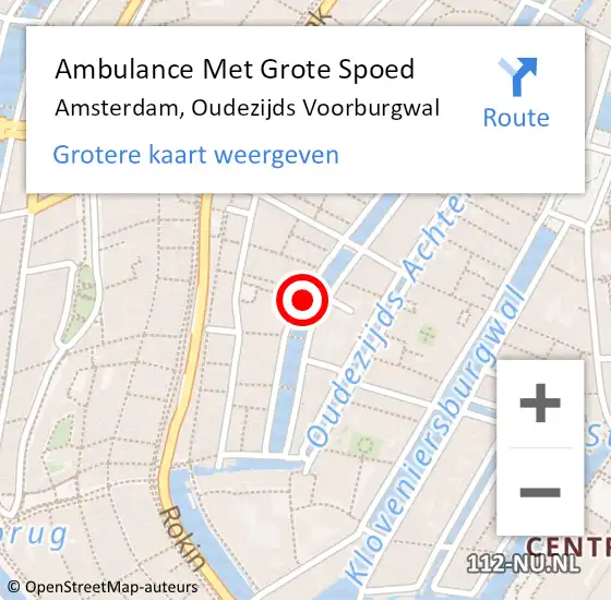 Locatie op kaart van de 112 melding: Ambulance Met Grote Spoed Naar Amsterdam, Oudezijds Voorburgwal op 21 maart 2018 06:59