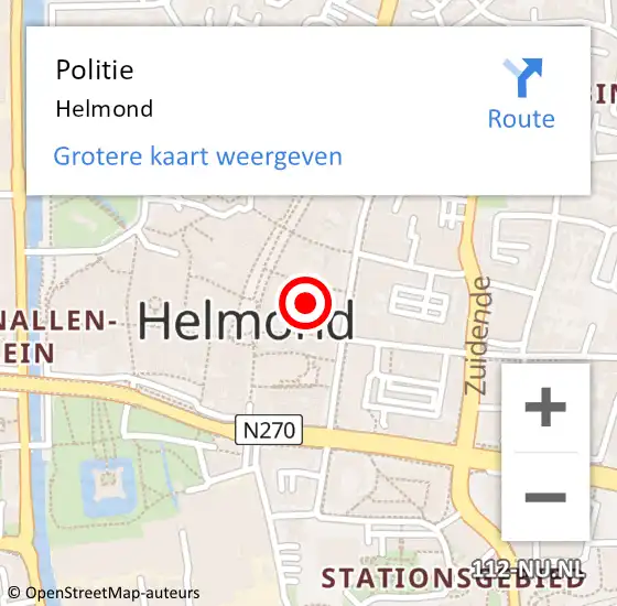 Locatie op kaart van de 112 melding: Politie Helmond op 21 maart 2018 16:27