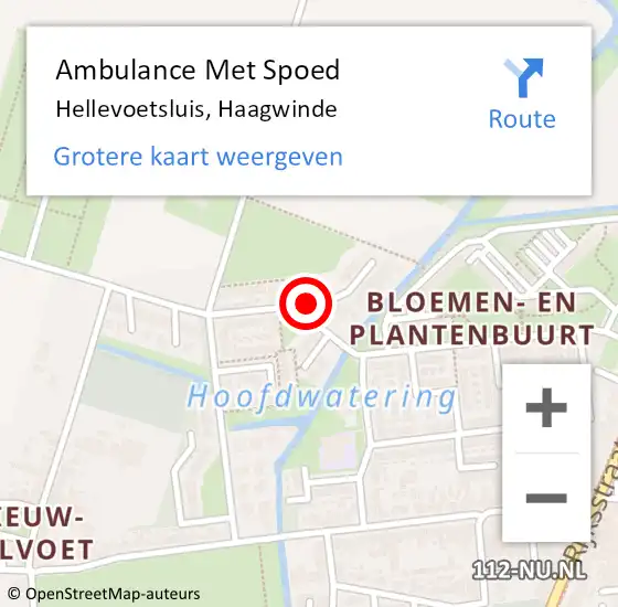 Locatie op kaart van de 112 melding: Ambulance Met Spoed Naar Hellevoetsluis, Haagwinde op 21 maart 2018 19:22