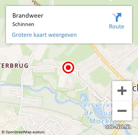 Locatie op kaart van de 112 melding: Brandweer Schinnen op 22 maart 2018 06:01