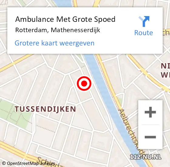 Locatie op kaart van de 112 melding: Ambulance Met Grote Spoed Naar Rotterdam, Mathenesserdijk op 22 maart 2018 11:13