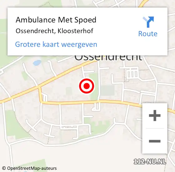 Locatie op kaart van de 112 melding: Ambulance Met Spoed Naar Ossendrecht, Kloosterhof op 22 maart 2018 12:20