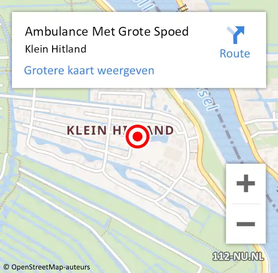 Locatie op kaart van de 112 melding: Ambulance Met Grote Spoed Naar Nieuwerkerk aan den IJssel, Klein Hitland op 22 maart 2018 12:21