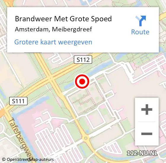 Locatie op kaart van de 112 melding: Brandweer Met Grote Spoed Naar Amsterdam, Meibergdreef op 22 maart 2018 13:05