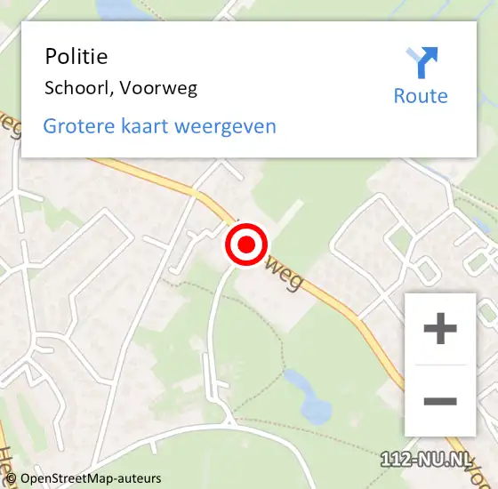 Locatie op kaart van de 112 melding: Politie Schoorl, Voorweg op 22 maart 2018 15:21