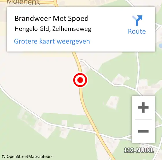 Locatie op kaart van de 112 melding: Brandweer Met Spoed Naar Hengelo Gld, Zelhemseweg op 19 februari 2014 22:29