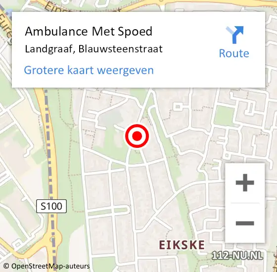 Locatie op kaart van de 112 melding: Ambulance Met Spoed Naar Landgraaf, Blauwsteenstraat op 20 februari 2014 01:42