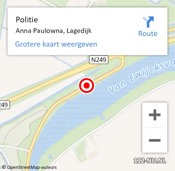 Locatie op kaart van de 112 melding: Politie Anna Paulowna, Lagedijk op 23 maart 2018 15:14