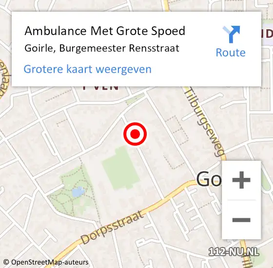 Locatie op kaart van de 112 melding: Ambulance Met Grote Spoed Naar Goirle, Burgemeester Rensstraat op 23 maart 2018 16:07