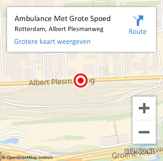 Locatie op kaart van de 112 melding: Ambulance Met Grote Spoed Naar Rotterdam, Albert Plesmanweg op 24 maart 2018 12:09