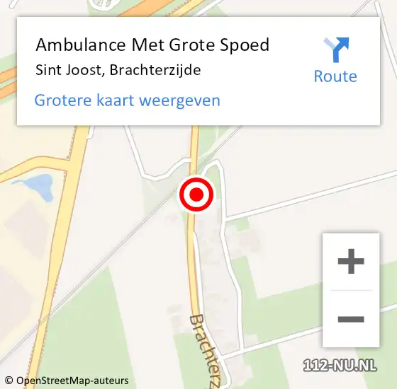 Locatie op kaart van de 112 melding: Ambulance Met Grote Spoed Naar Sint Joost, Brachterzijde op 20 februari 2014 07:50