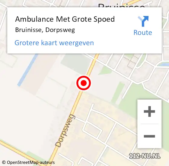 Locatie op kaart van de 112 melding: Ambulance Met Grote Spoed Naar Bruinisse, Dorpsweg op 24 maart 2018 16:30