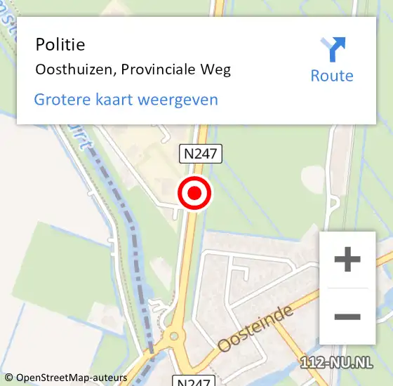 Locatie op kaart van de 112 melding: Politie Oosthuizen, Provinciale Weg op 24 maart 2018 16:35
