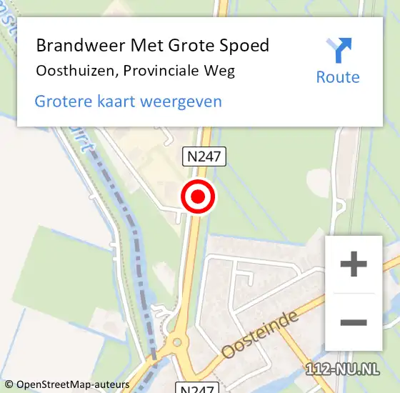 Locatie op kaart van de 112 melding: Brandweer Met Grote Spoed Naar Oosthuizen, Provinciale Weg op 24 maart 2018 16:35