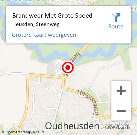 Locatie op kaart van de 112 melding: Brandweer Met Grote Spoed Naar Heusden, Steenweg op 25 maart 2018 03:26