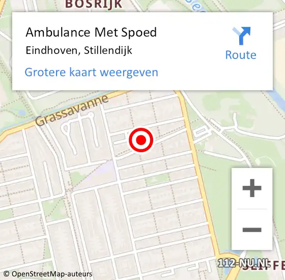 Locatie op kaart van de 112 melding: Ambulance Met Spoed Naar Eindhoven, Stillendijk op 25 maart 2018 05:14