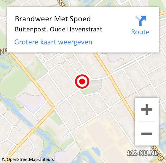 Locatie op kaart van de 112 melding: Brandweer Met Spoed Naar Buitenpost, Oude Havenstraat op 25 maart 2018 10:48