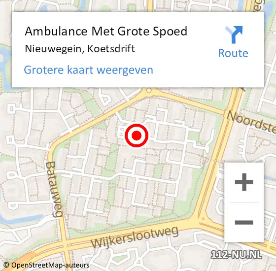 Locatie op kaart van de 112 melding: Ambulance Met Grote Spoed Naar Nieuwegein, Koetsdrift op 25 maart 2018 14:26