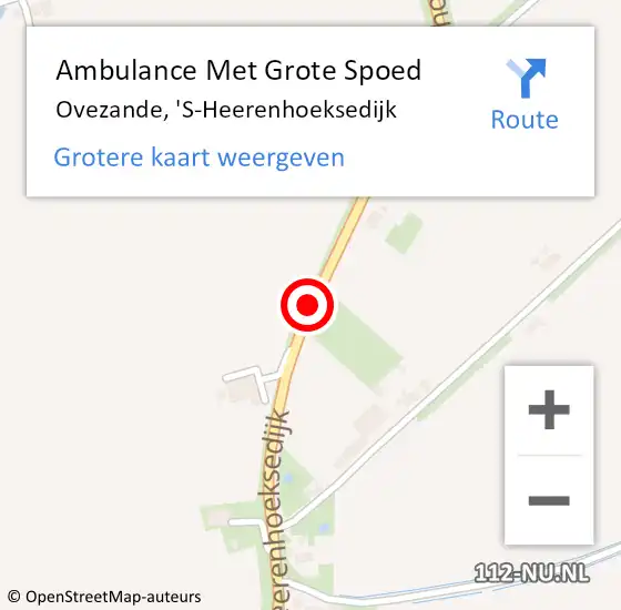 Locatie op kaart van de 112 melding: Ambulance Met Grote Spoed Naar Ovezande, 'S-Heerenhoeksedijk op 25 maart 2018 15:35