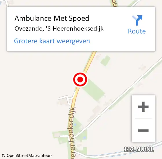 Locatie op kaart van de 112 melding: Ambulance Met Spoed Naar Ovezande, 'S-Heerenhoeksedijk op 25 maart 2018 15:59