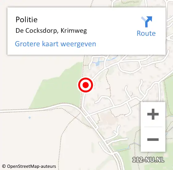 Locatie op kaart van de 112 melding: Politie De Cocksdorp, Krimweg op 25 maart 2018 16:35
