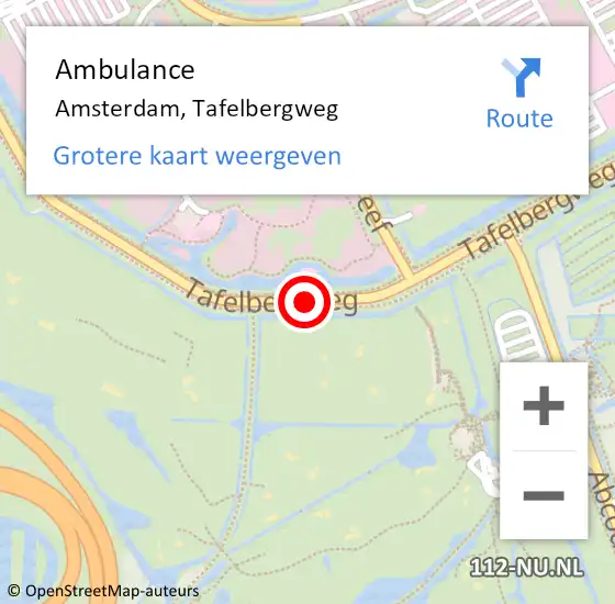 Locatie op kaart van de 112 melding: Ambulance Amsterdam, Tafelbergweg op 25 maart 2018 20:39